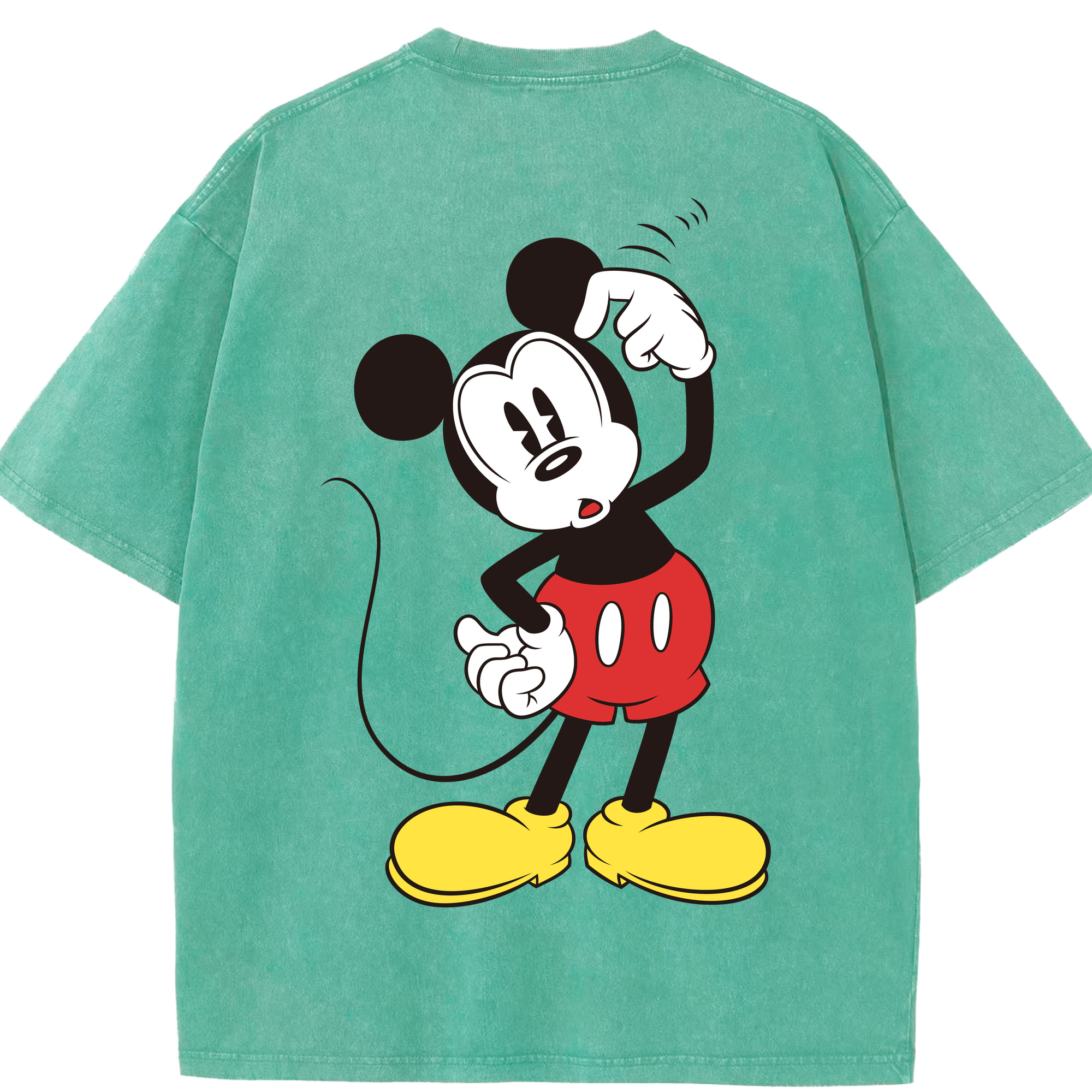 （画像用） ミッキーマウス Mickey Mouse 綿100% ヴィンテージ風 半袖Tシャツ（背面プリント）